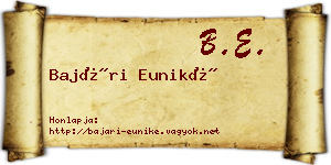 Bajári Euniké névjegykártya